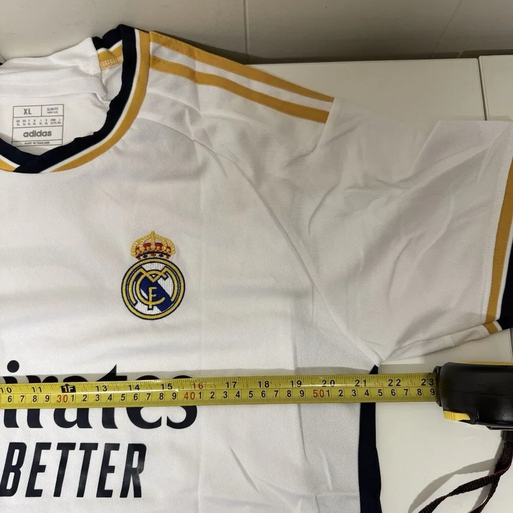 Adidas Real Madrid 23/24 Home Jersey Vini Jr #7 FIFA Patch Slim Fit Men XL NWT